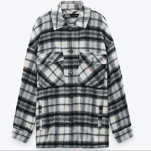 WOOL BLEND PLAID OVERSHIRT